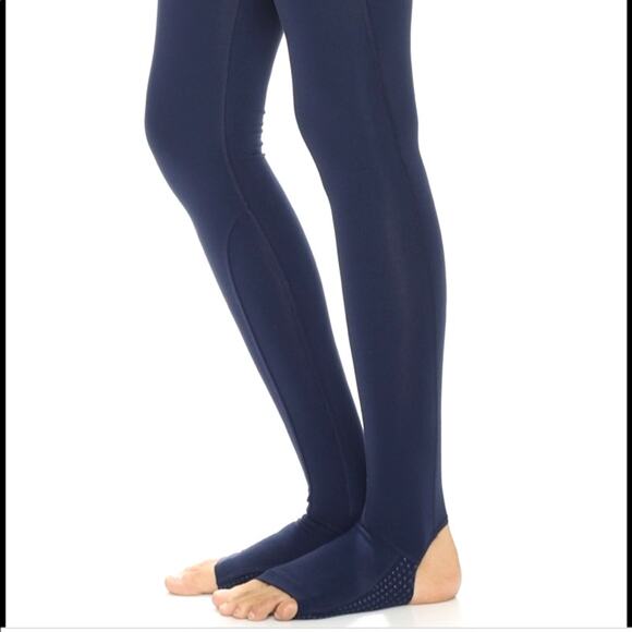 Splits59 Womens Navy Blue Mid Rise Tendu Grip Performance Stirrup Leggings - Picture 2 of 12